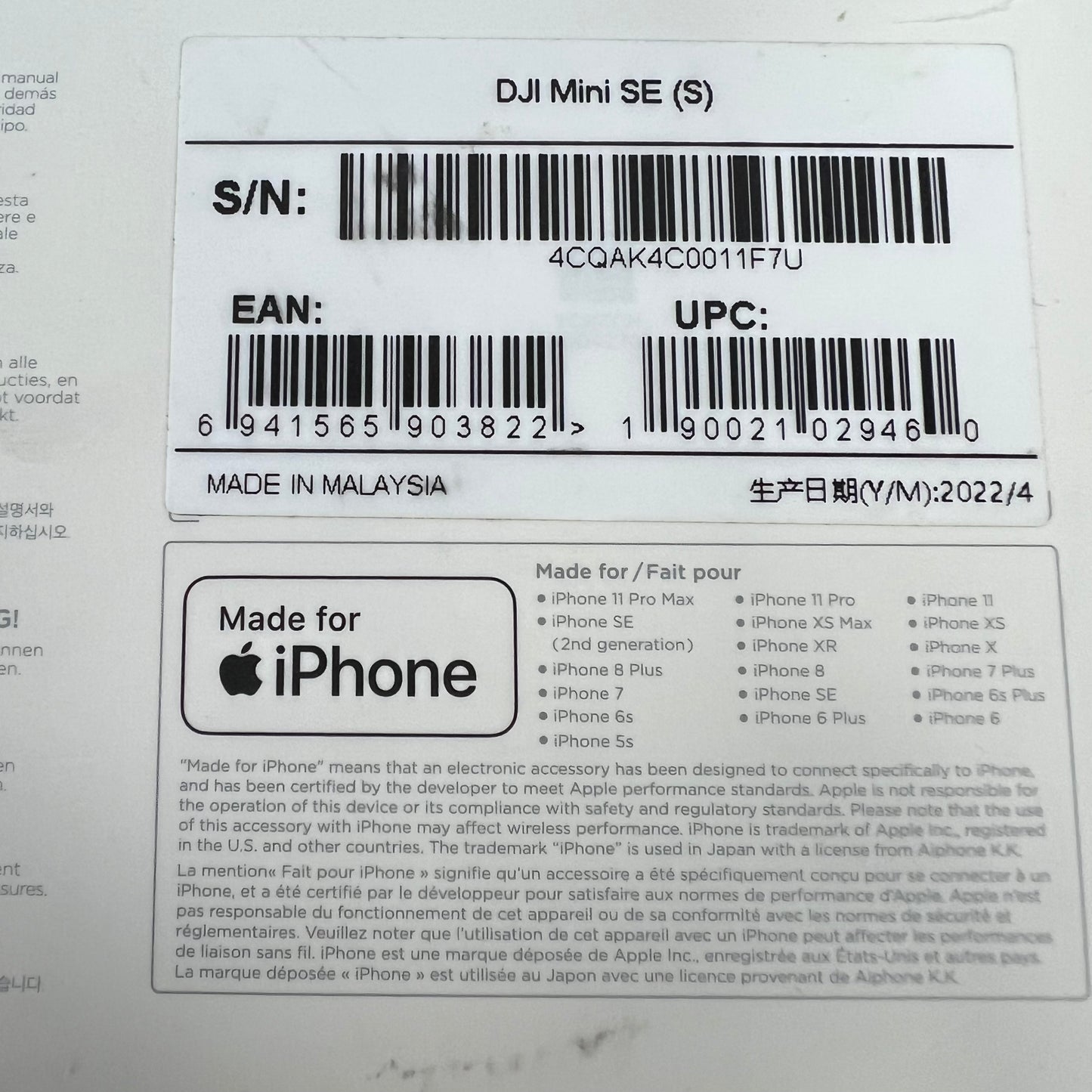 DJI Mini SE Mini Drone MR1SS5