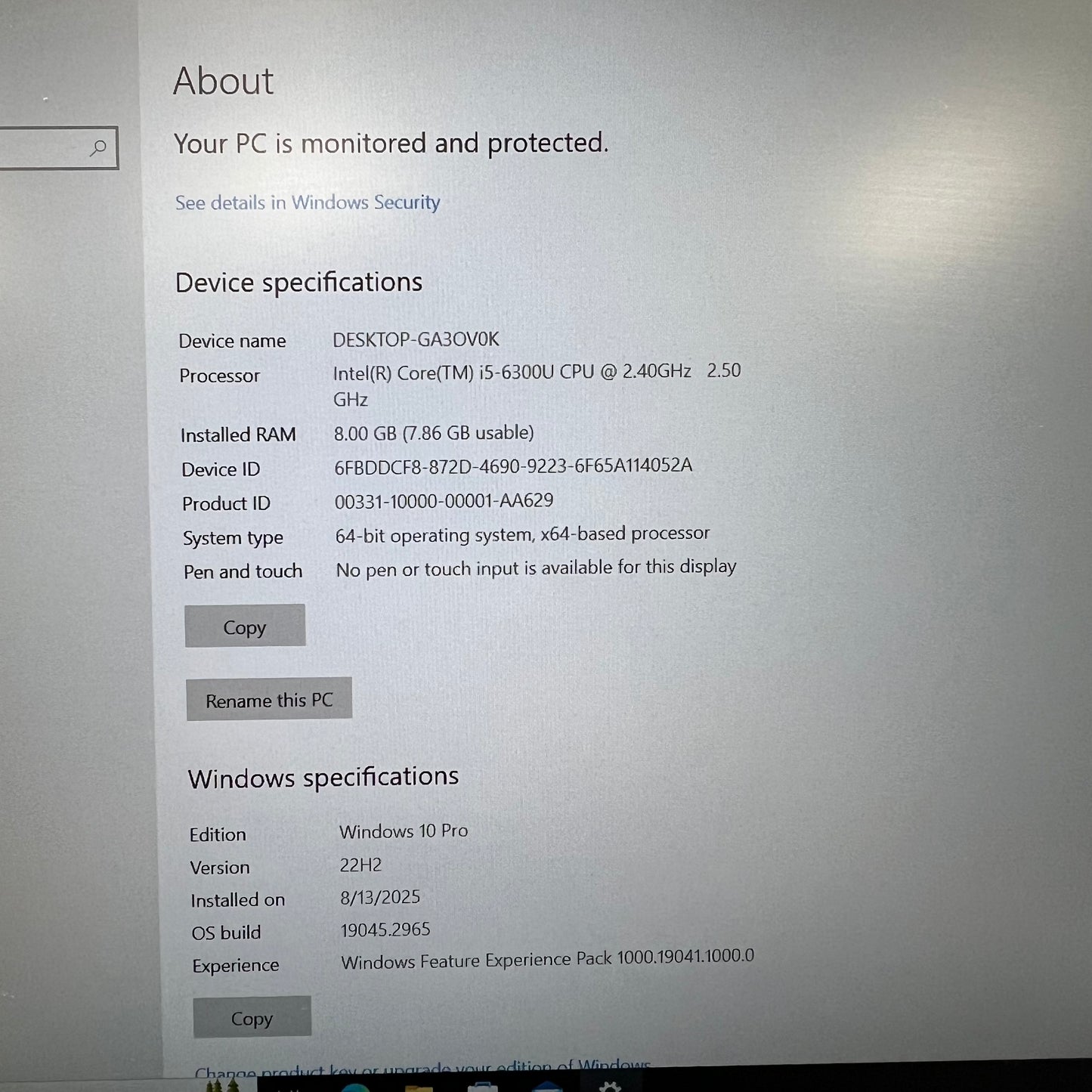 Lenovo ThinkPad 13.3" i5-6300U 2.4GHz 8GB RAM 500GB HDD 500GB