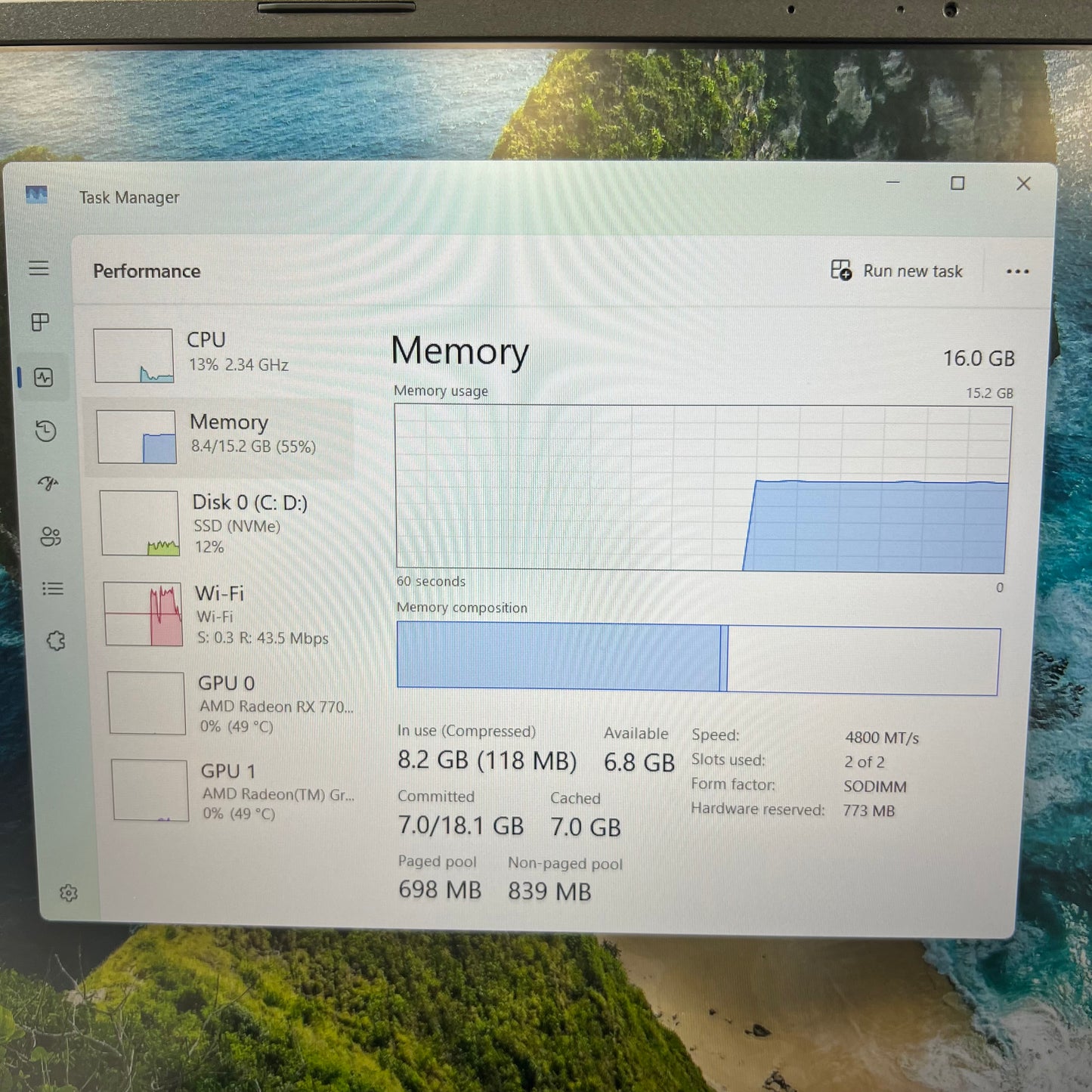 Asus TUF A16 16" Ryzen 7 7735HS 3.2GHz 16GB RAM 512GB SSD Radeon RX 7700S