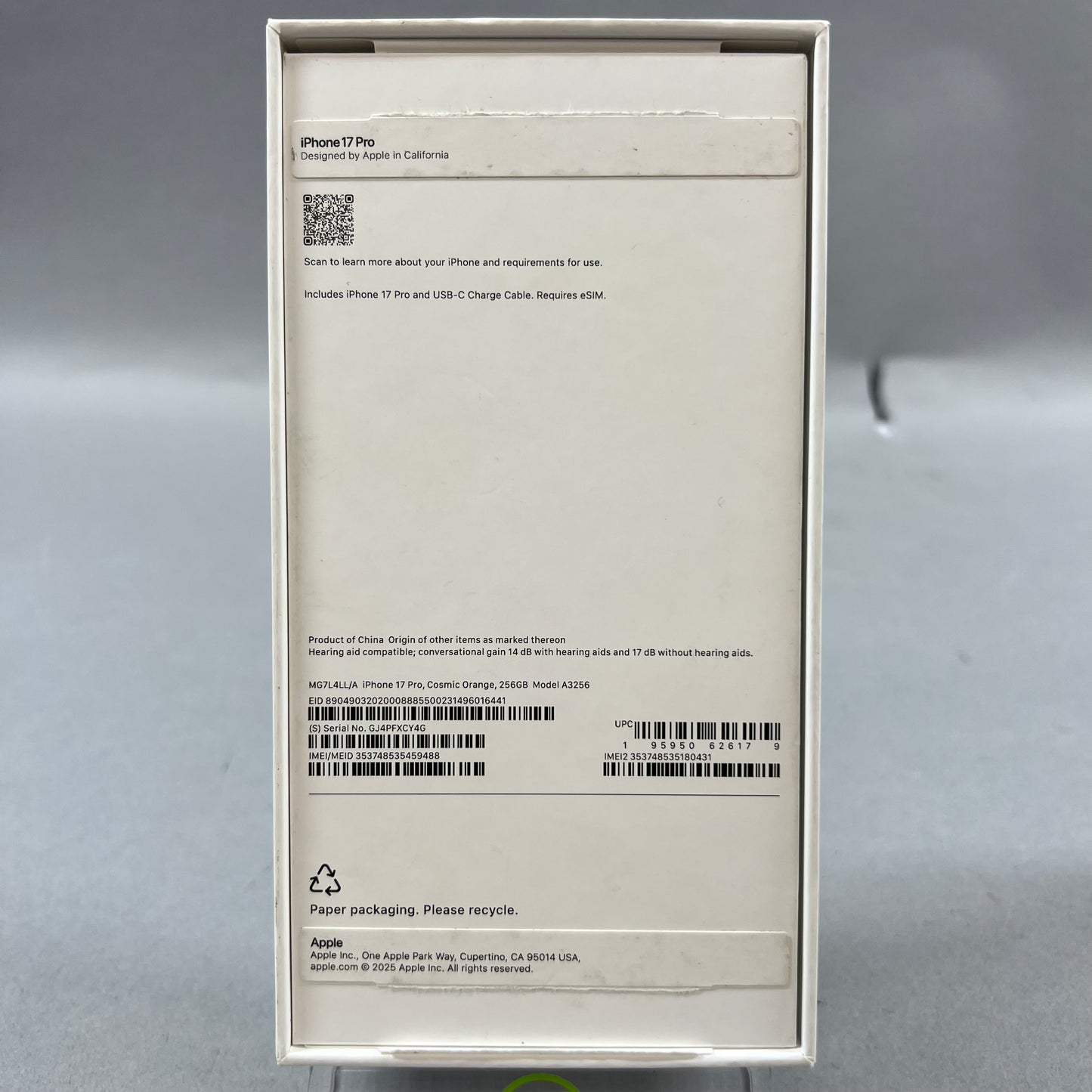 Flawless AT&T Apple iPhone 17 Pro 256GB Bad IMEI 356661400931688