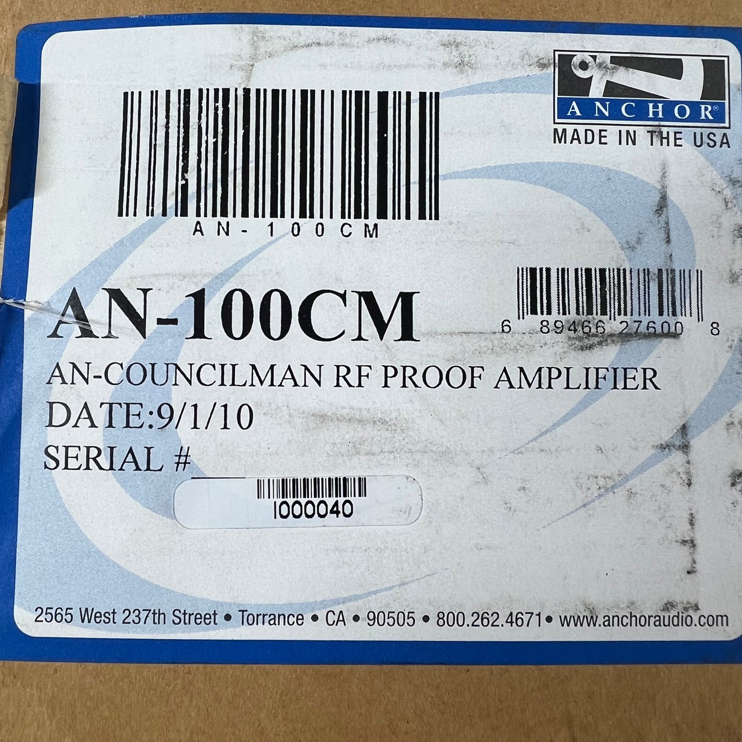 Anchor Audio AN-100CM AN-Councilman RF Proof Amplifier
