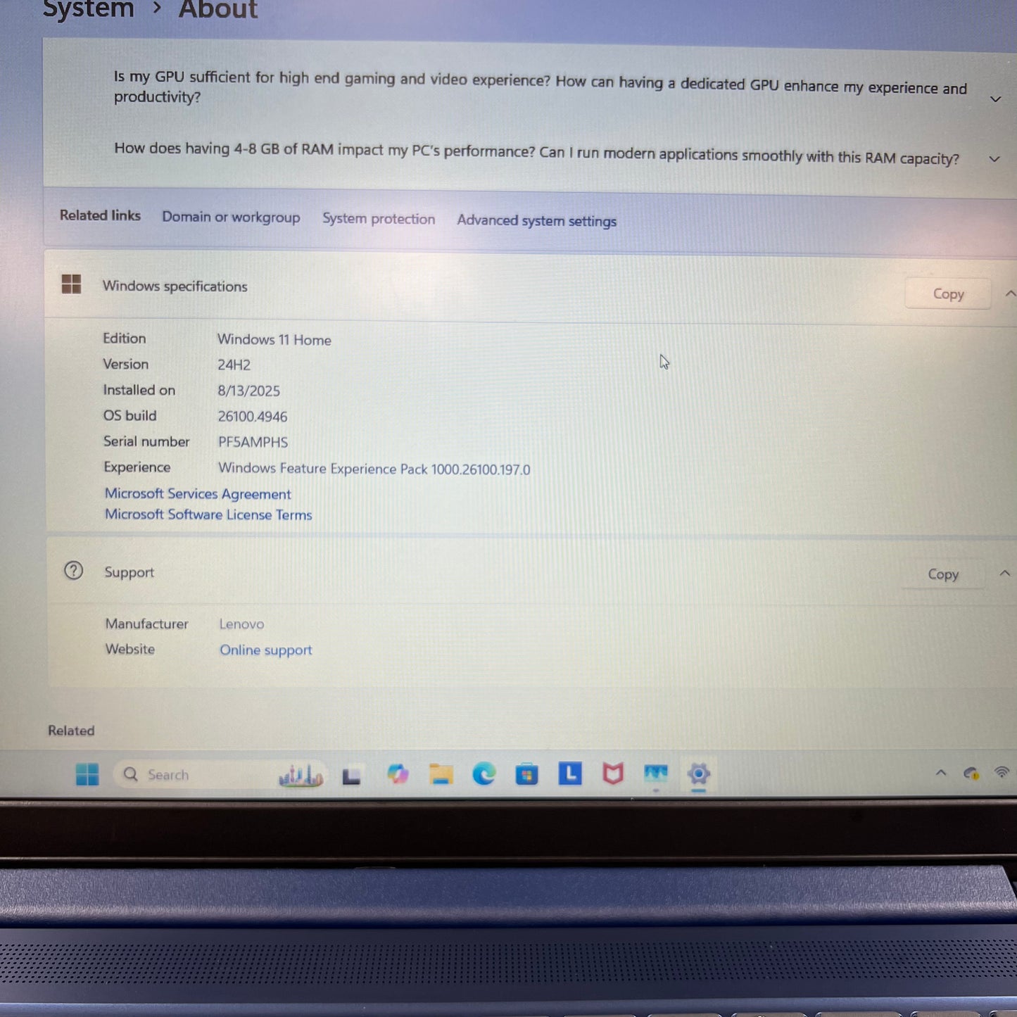 Lenovo IdeaPad i3-N305 1.8GHz 8GB RAM 256GB SSD