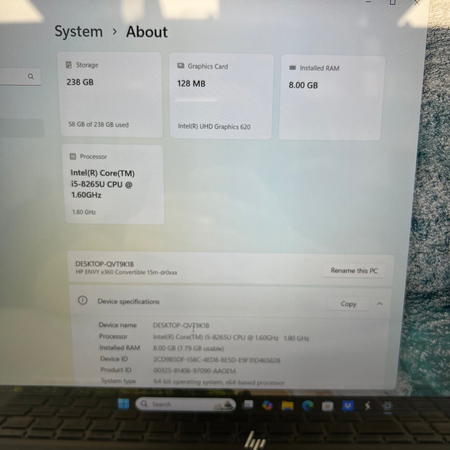 HP Envy x360 15-DW0083WM 15.6" i5-10500H 1.6GHz 8GB RAM 256GB SSD