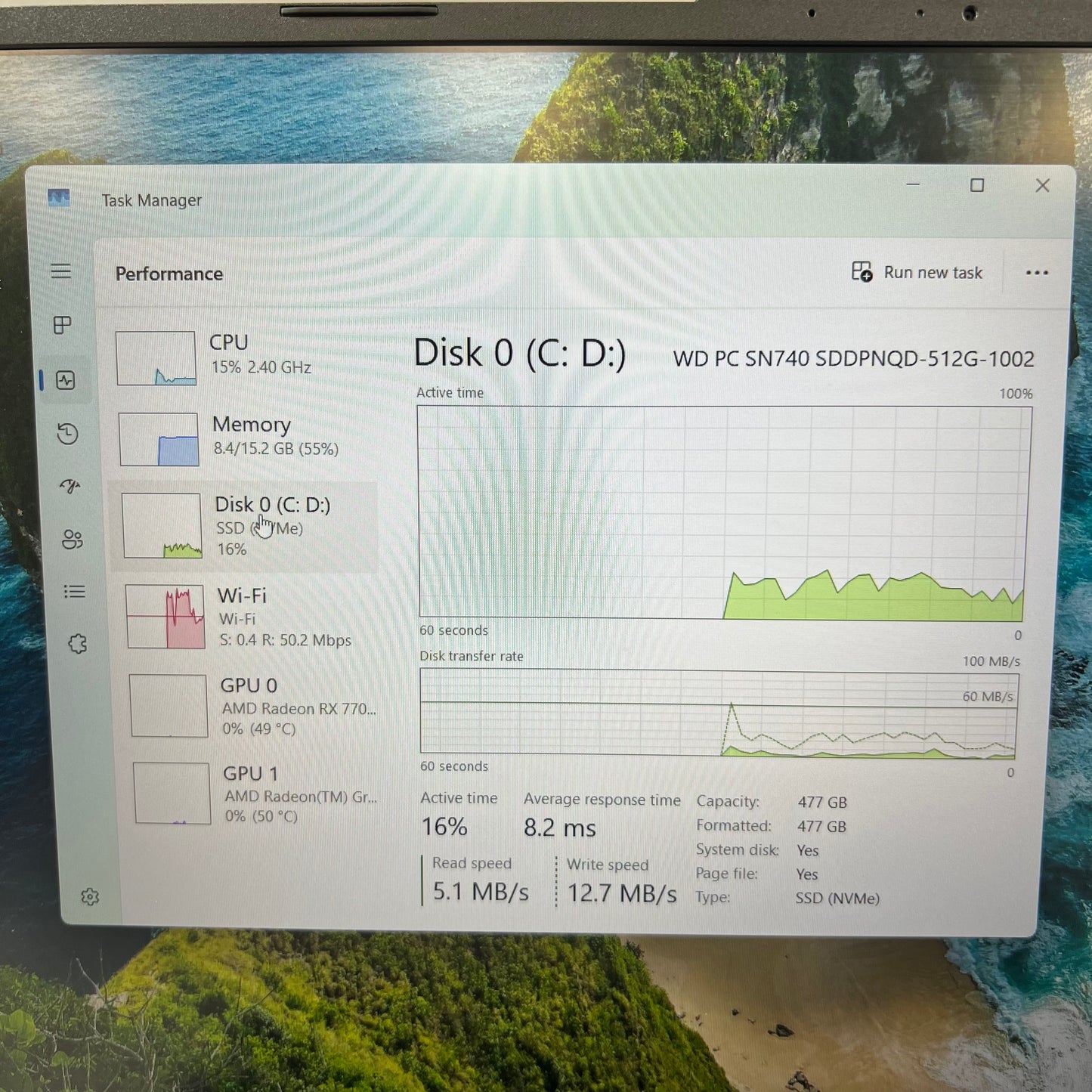 Asus TUF A16 16" Ryzen 7 7735HS 3.2GHz 16GB RAM 512GB SSD Radeon RX 7700S