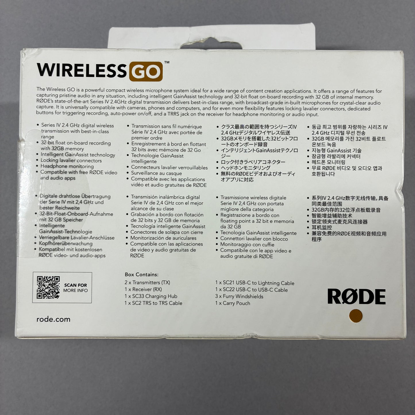 New Rode Wireless GO 470-606 MHz Wireless Microphone