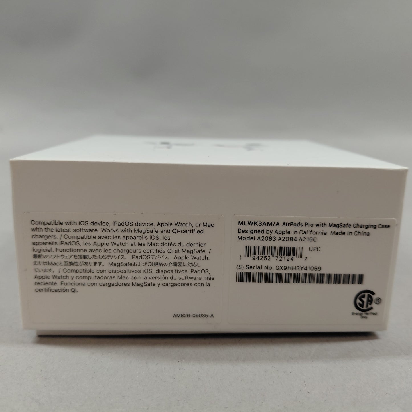 Apple AirPods Pro 1st Gen with Charging Case A2083 A2084 A2190 MLWK3AM/A