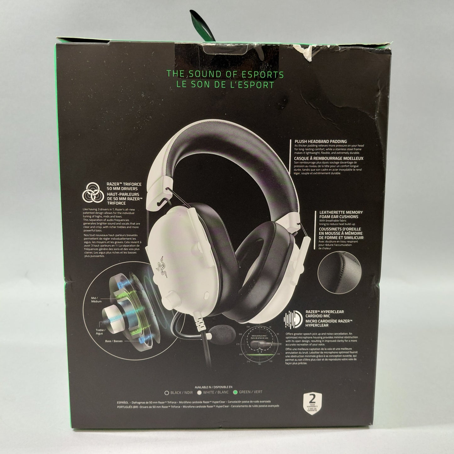 New Razer Blackwire 8225 Wired Over-Ear Headphones White