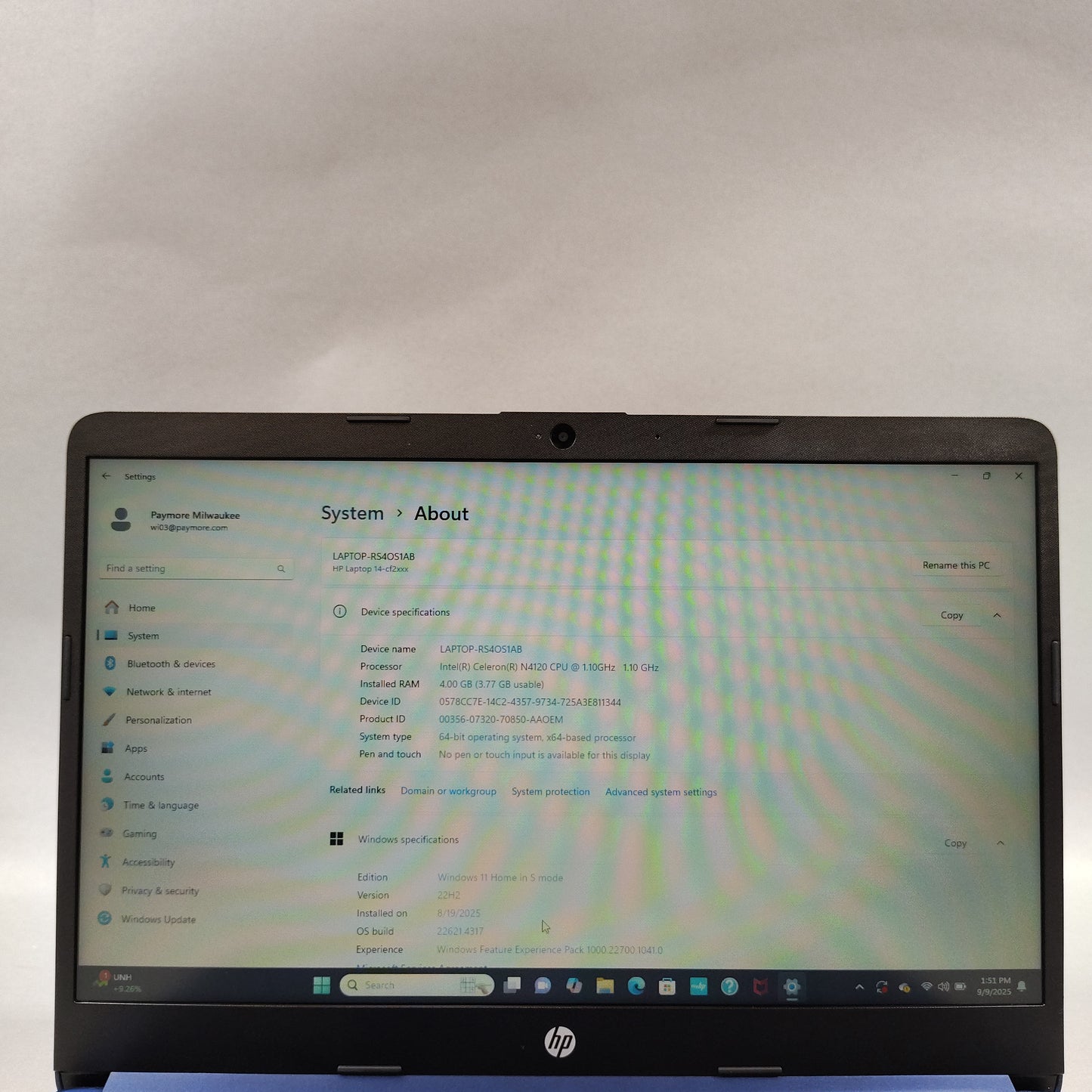 HP Stream 14-CF2XXX 13" Celeron N4120 1.1GHz 4GB RAM 64GB