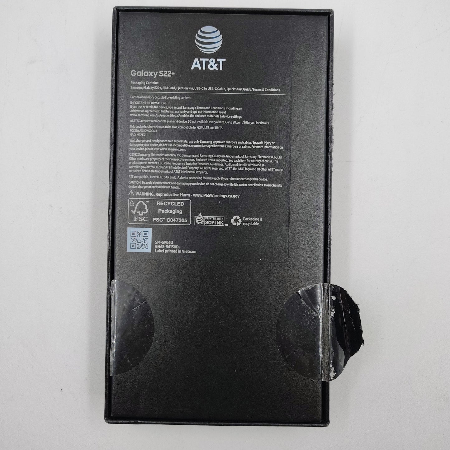 New Open Box AT&T Samsung Galaxy S22 Plus 128GB SM-S906U Absolute Black