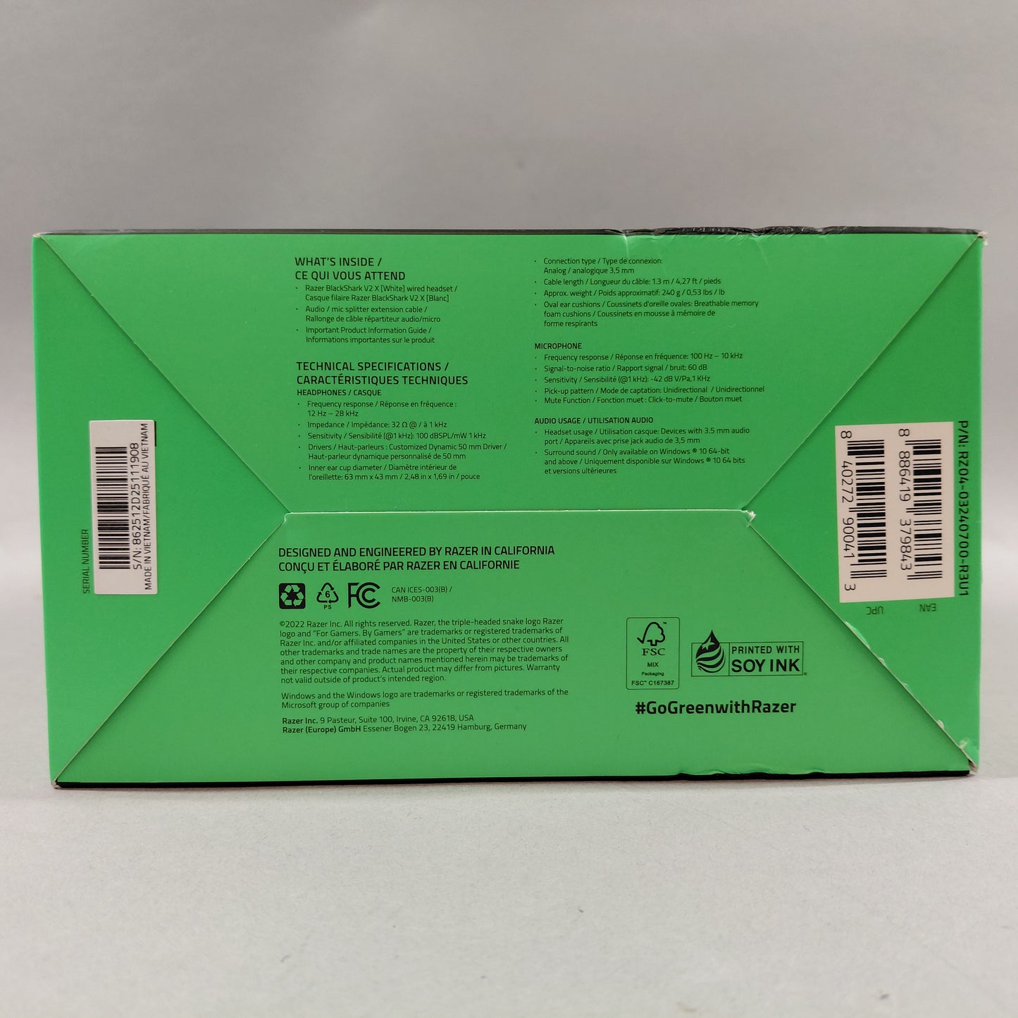 New Razer Blackwire 8225 Wired Over-Ear Headphones White