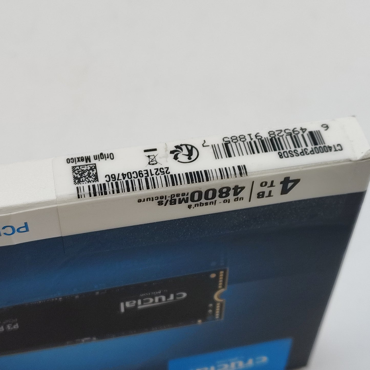 New Crucial Internal P3 Plus 4TB M.2 NVMe Gen 4.0 x 4 SSD 2521E9C0476C