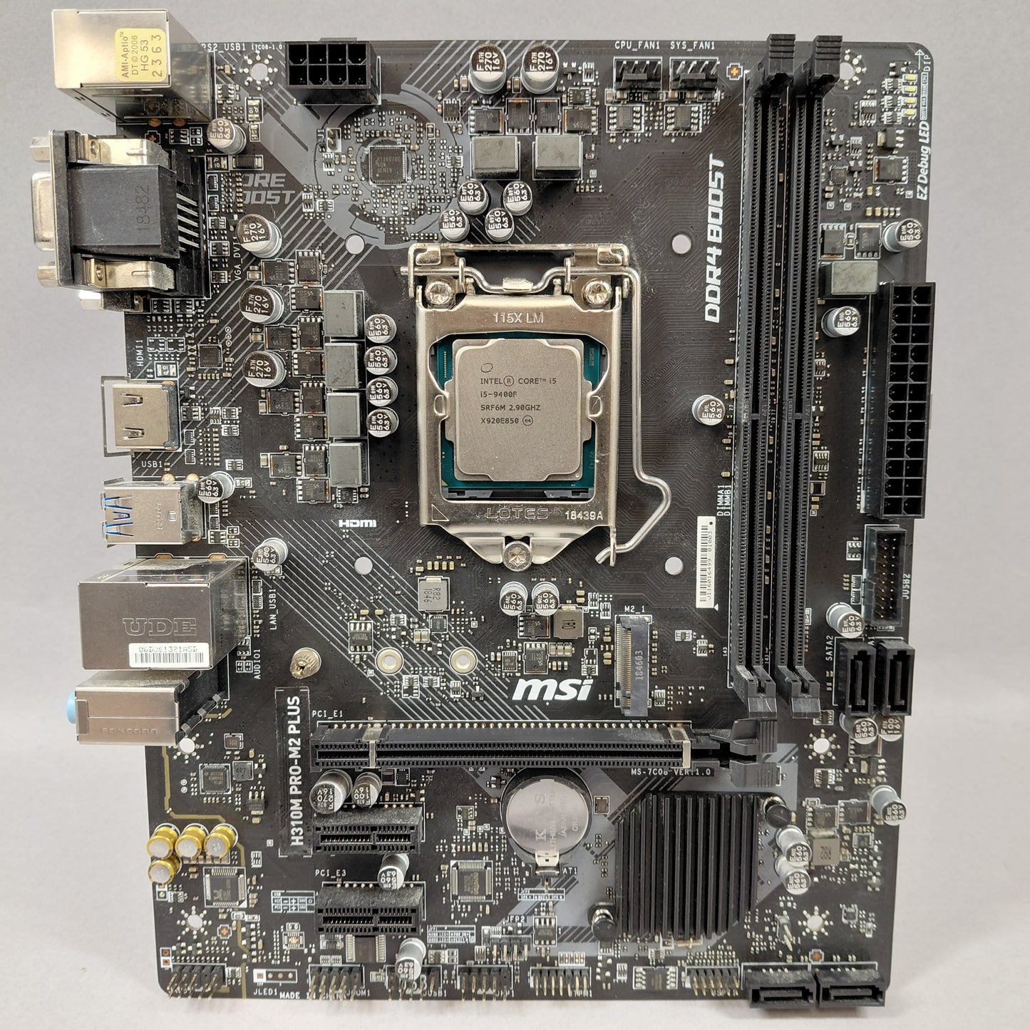 MSi H310M Pro-M2 Plus H4 W/Intel Core i5-9400F CPU & Asus PCIe M.2 Wi-Fi Adapter