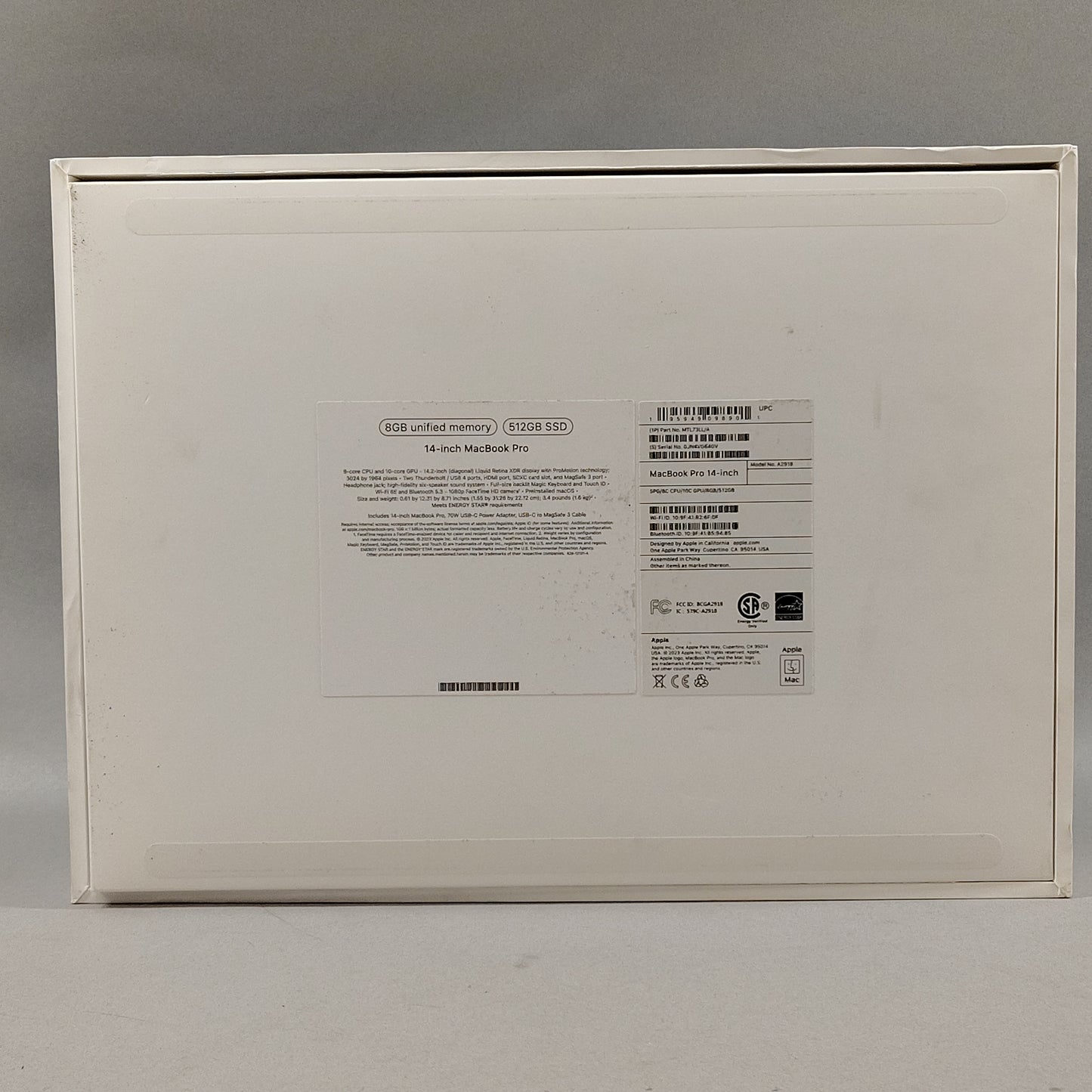 New Open Box 2023 Apple MacBook Pro 14" M3 4.0GHz 8GB RAM 500GB SSD