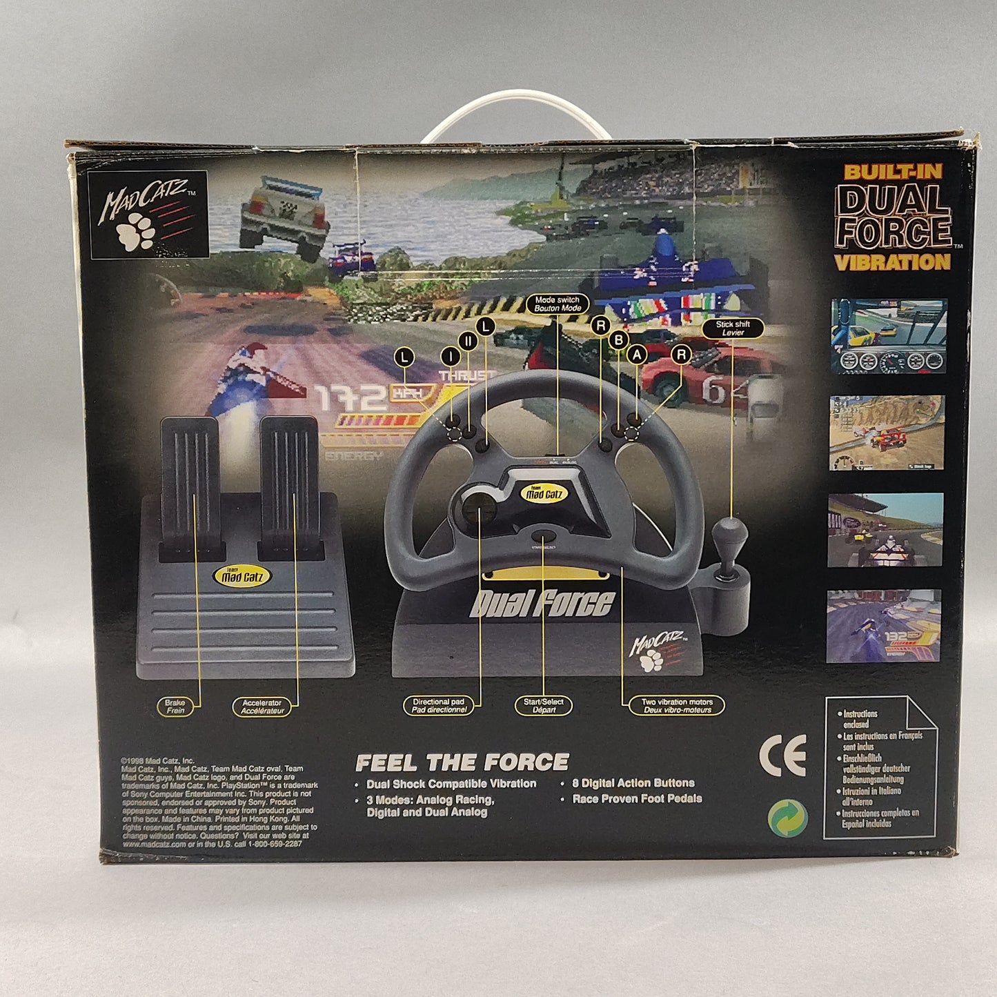 Dual Force Racing Wheel For Playstation