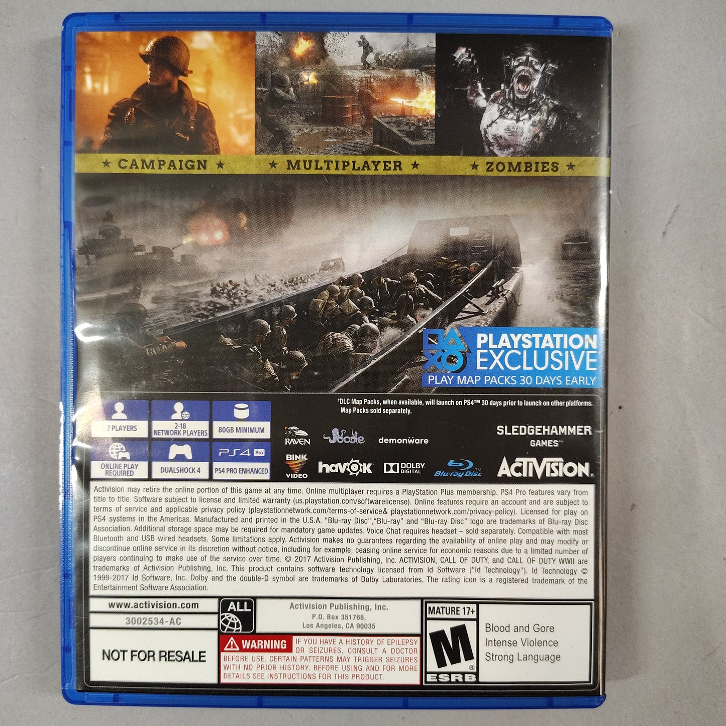 Sony PlayStation 4 Slim PS4 1TB Call of Duty WWII Limited Edition CUH-2115B