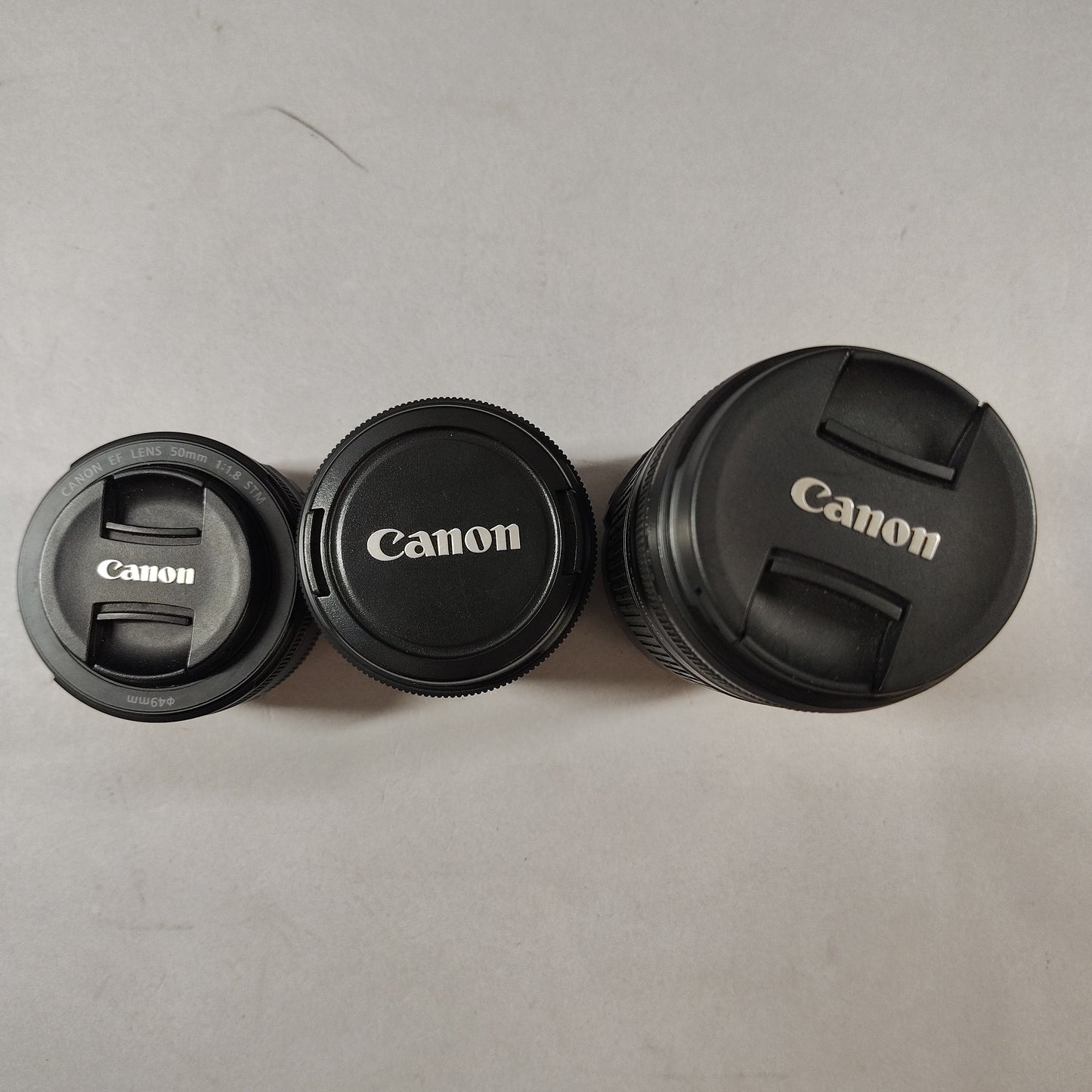 Canon EF-S 18-55mm f4-5.6, 55-200mm f4-5.6, 50mm f1.8