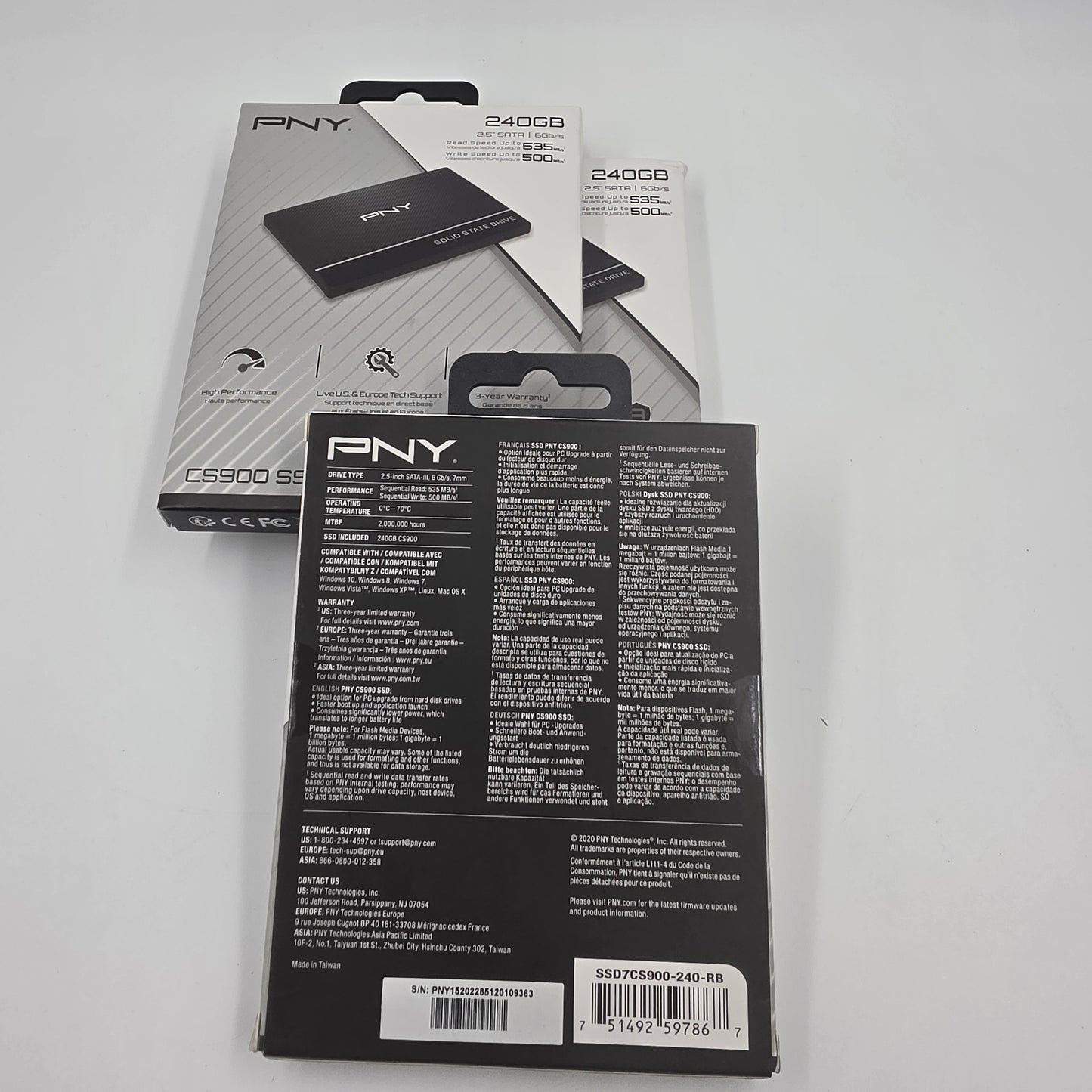 PNY 2.5" CS900 240GB SATA III 6Gbps SSD