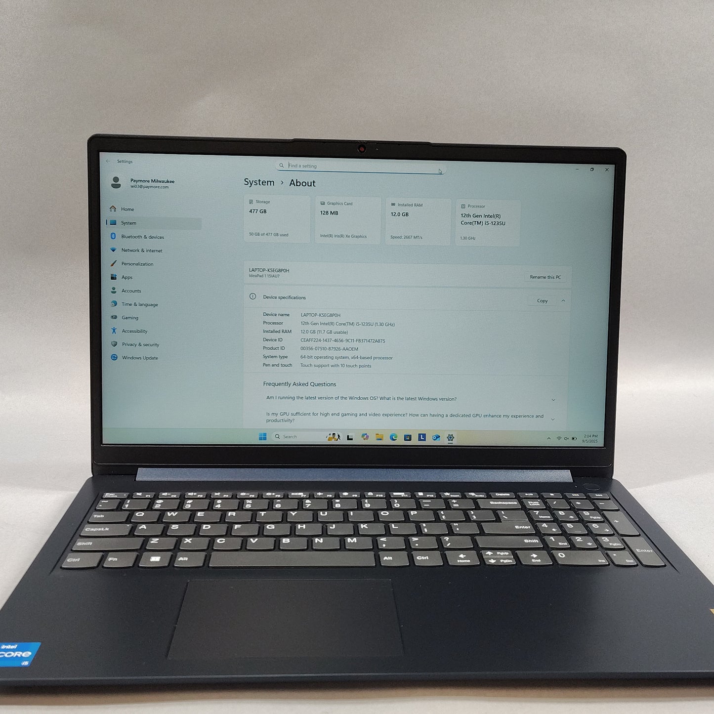 Lenovo IdeaPad 151AU7 13.3" i5-1235U 1.3GHz 12GB RAM 500GB SSD