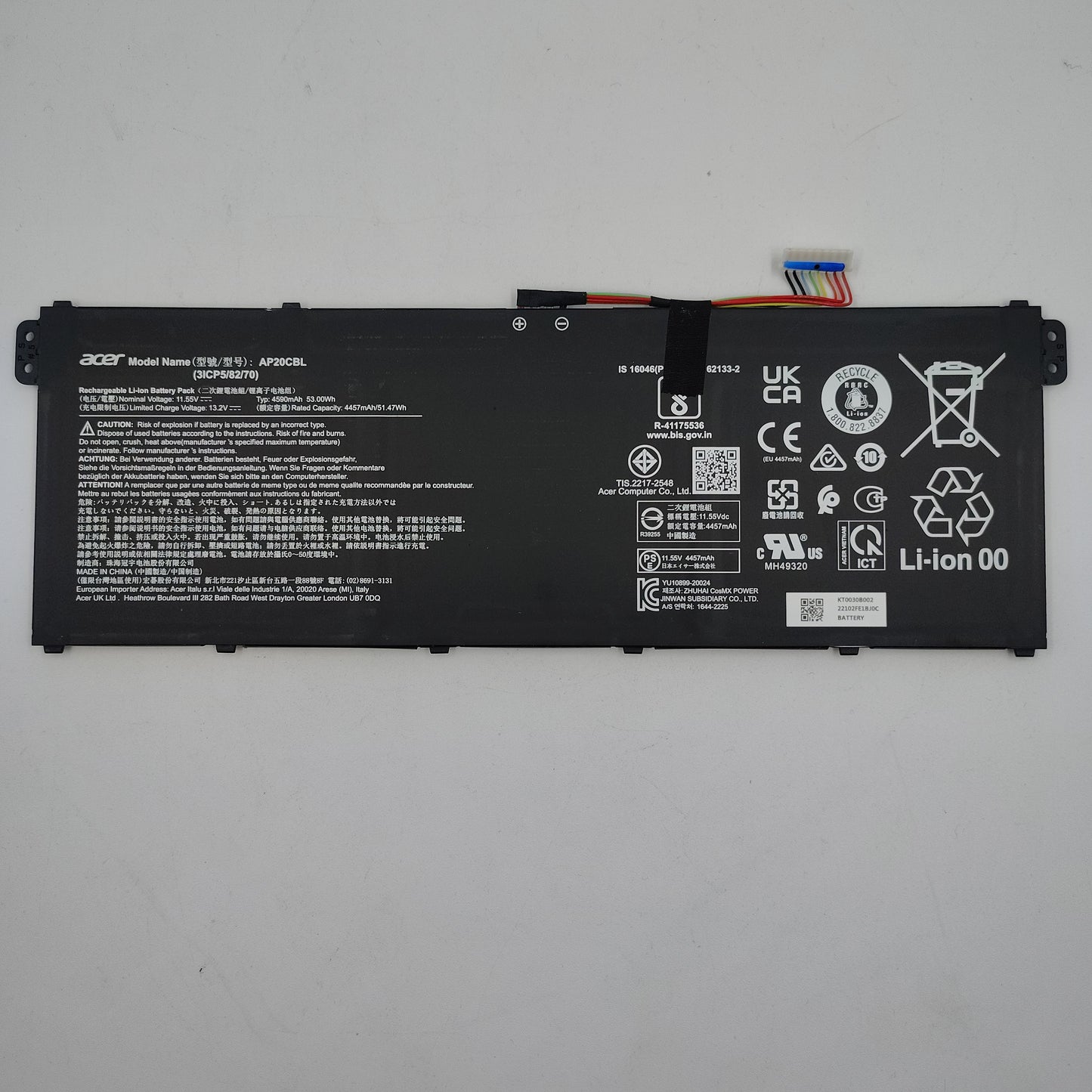 Acer Battery Pack Rechargeable AP20CBL
