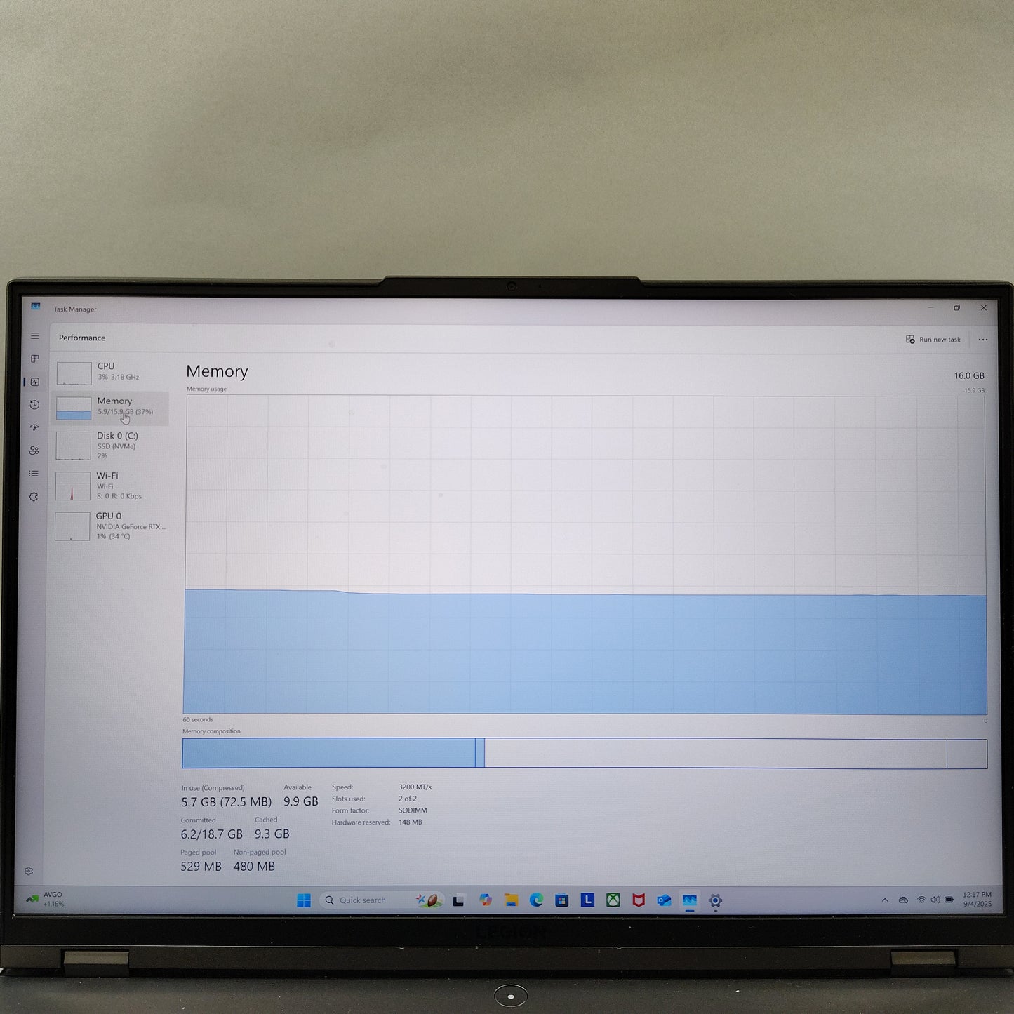 Lenovo Legion 16" Ryzen 7 5800H 3.2GHz 16GB RAM 500GB SSD GeForce RTX 3070