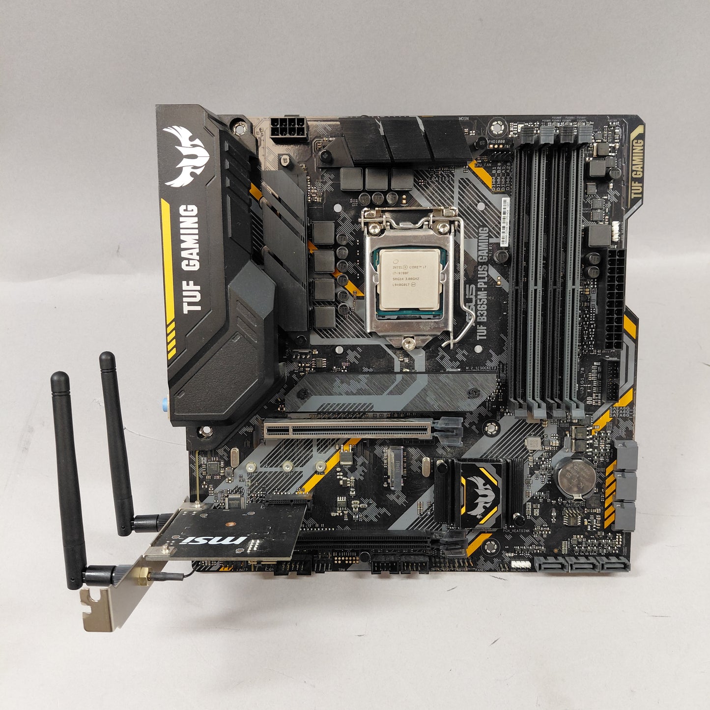 Asus TUF B365M-PLUS Gaming H4 mATX W/Intel Core i7-9700F & MSI AX200 Wi-Fi6 PCIe