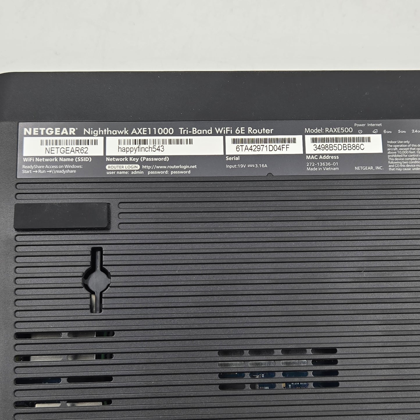 Netgear Nighthawk Router AXE 11000 (No Power Adapter)