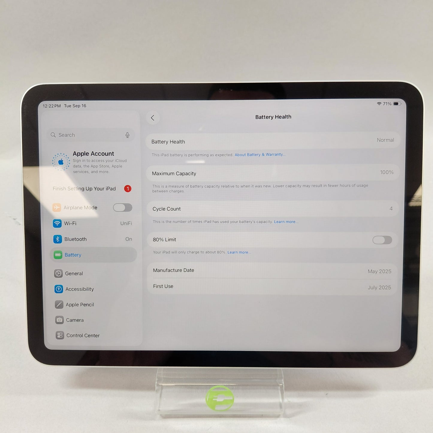 WiFi Only Apple iPad 11" (A16) 128GB 18.7 Silver MD3Y4LL/A