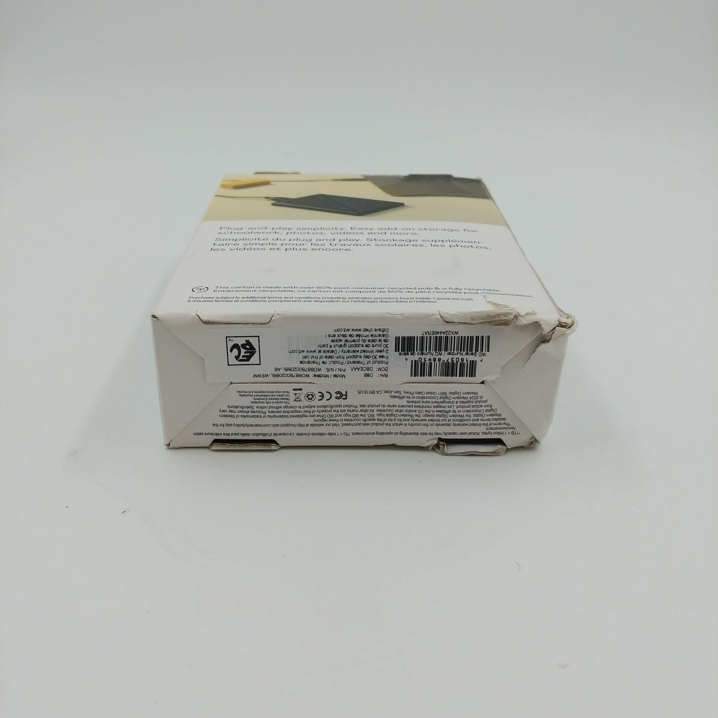 New Western Digital WD WD Drive 2TB USB-A WDBB7B0020BBL-WEWM