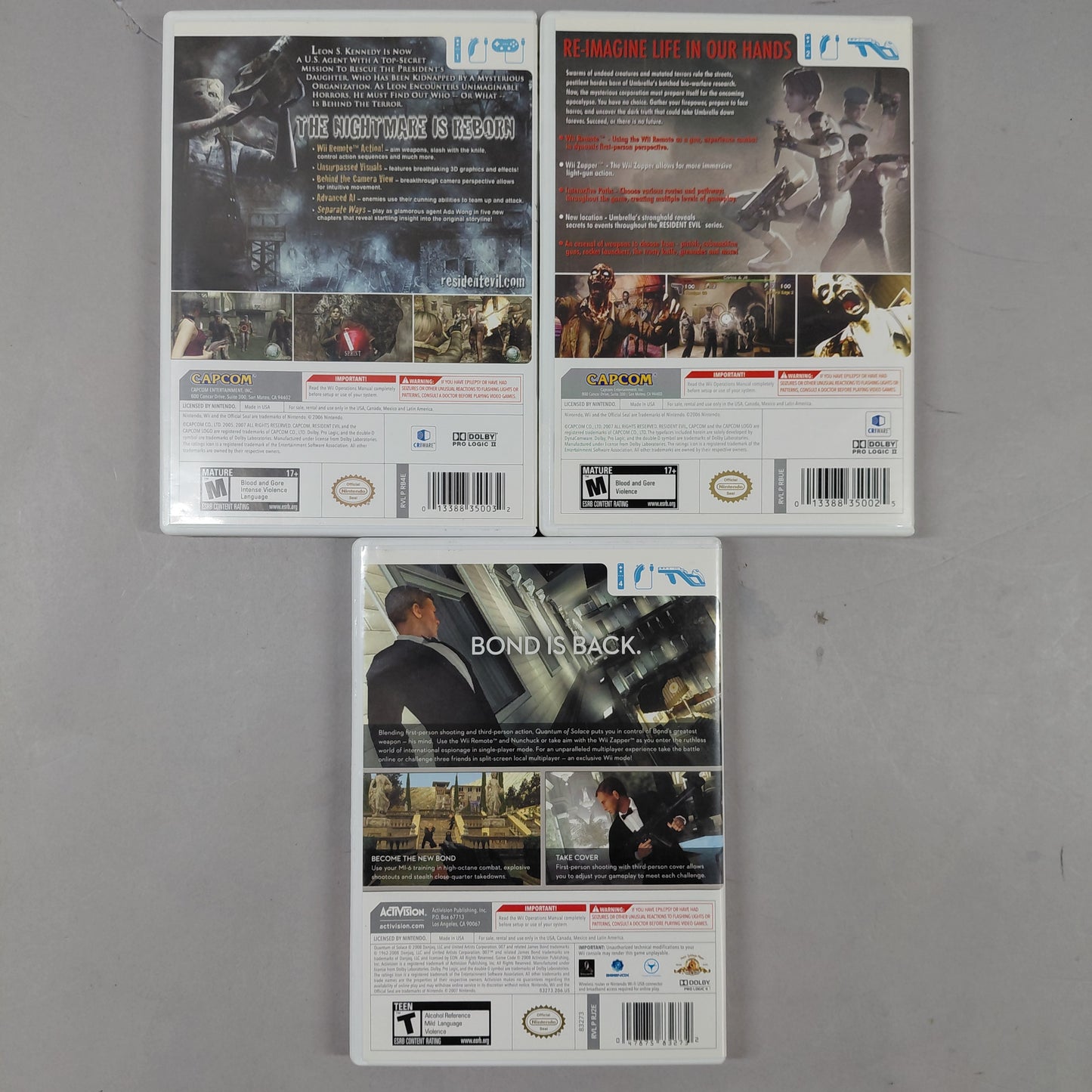 Lot of 3 Nintendo Wii Games