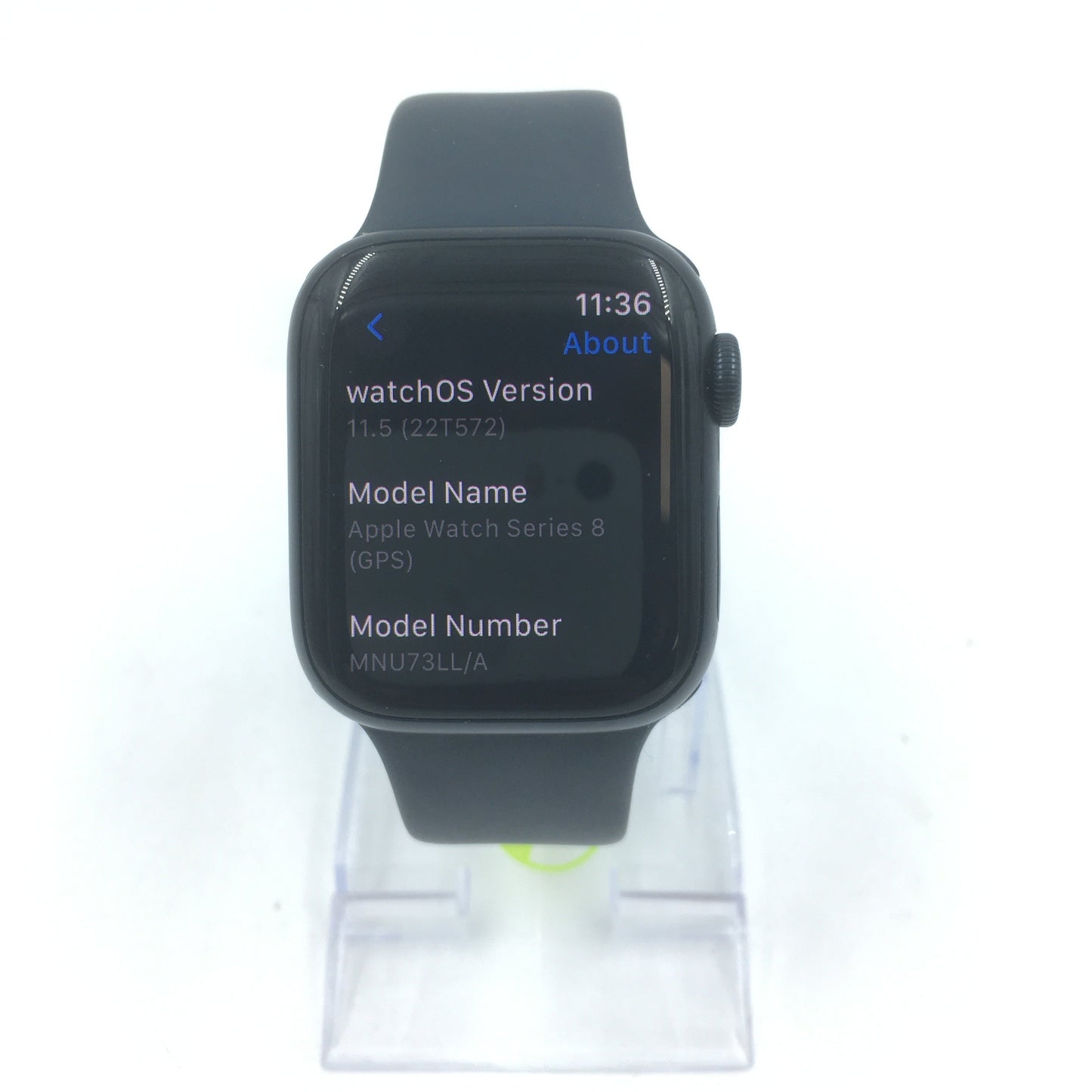 GPS Only Apple Watch Series 8 41MM Black Aluminum Midnight Sport Band MNU73LL/A