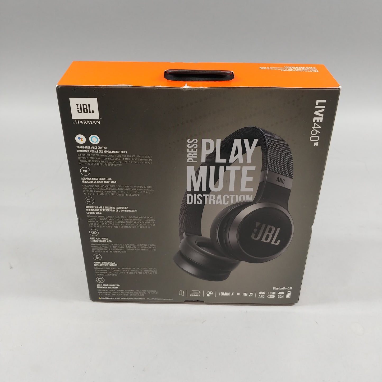 New JBL Live 460 NC Wireless Over-Ear Bluetooth Headphones Black JBLLIVE460NCBLKAM