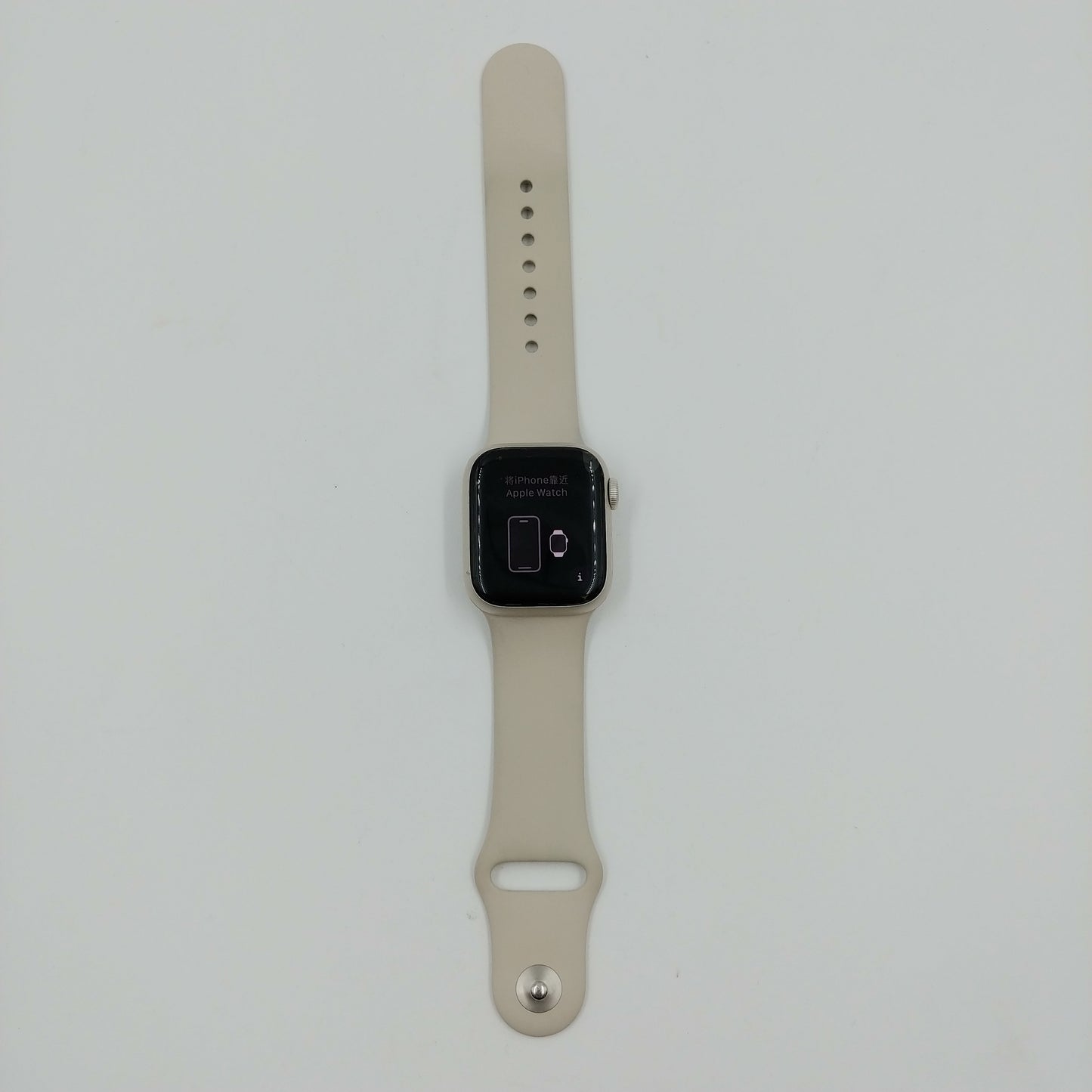 GPS Only Apple Watch Series 8 41MM Black Aluminum Starlight Sport Band A2770