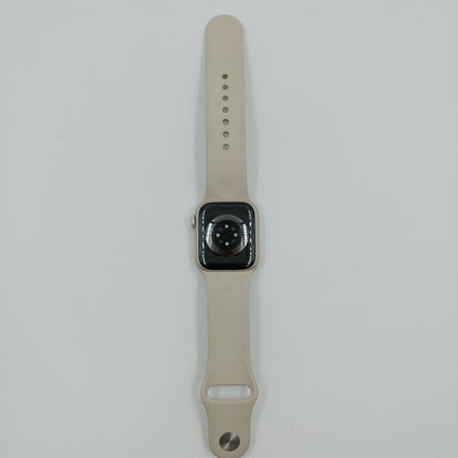 GPS Only Apple Watch Series 8 41MM Black Aluminum Starlight Sport Band A2770