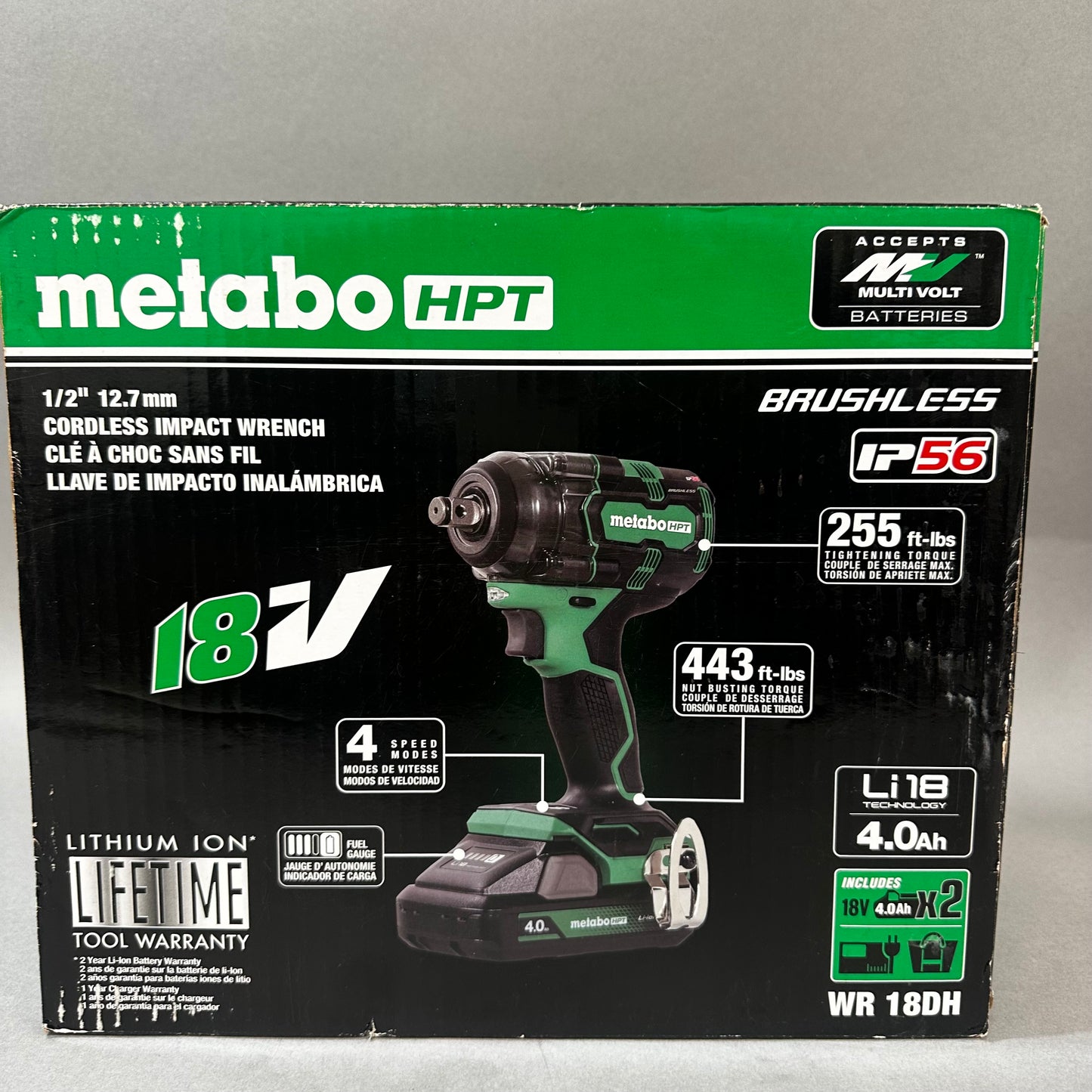 New Metabo HPT WR18DH 18V Cordless Impact Wrench