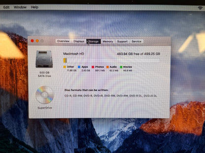 2010 MacBook Pro 13.3" Intel Core 2 Duo 2.2GHz 4GB RAM 500GB HDD Silver A1278