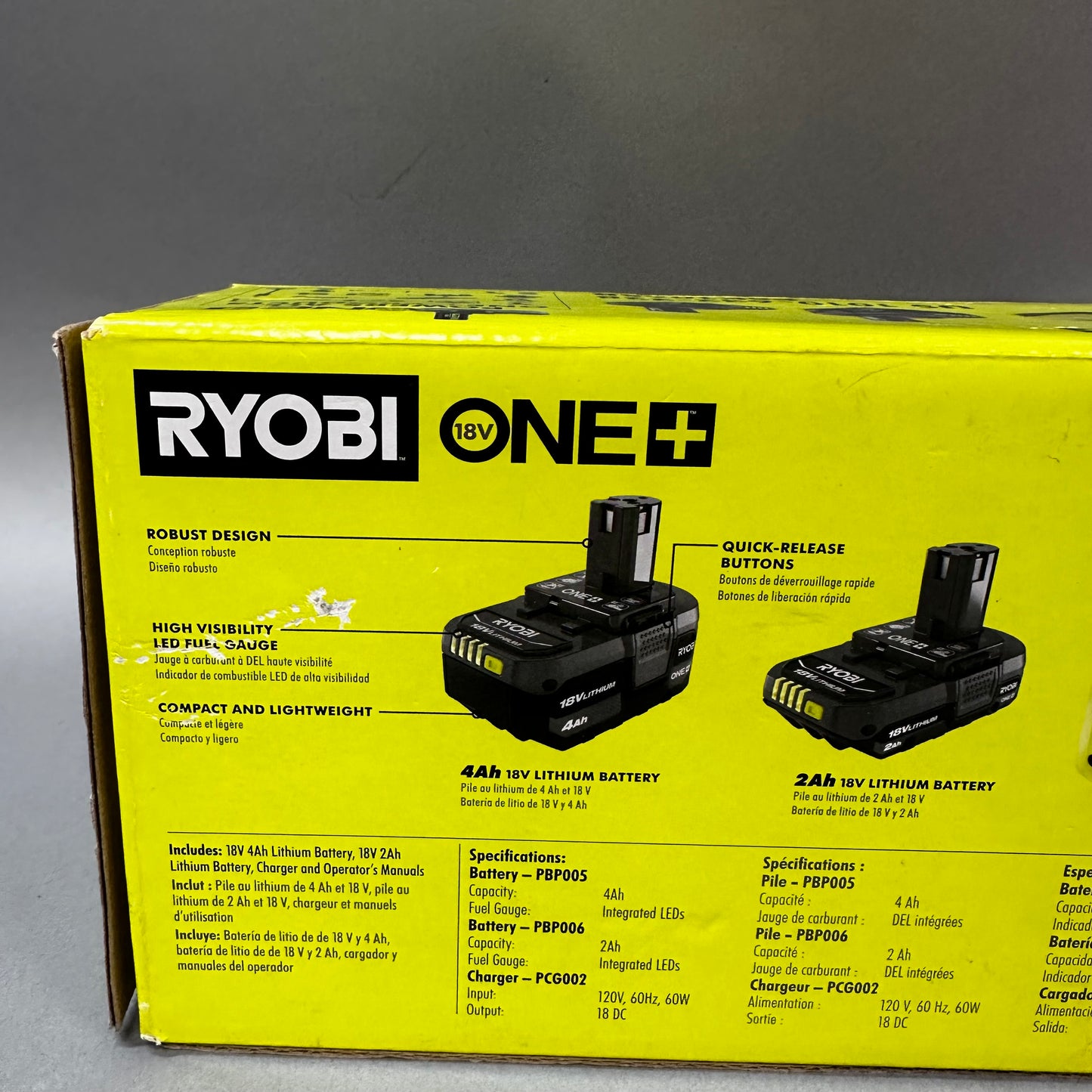 New Ryobi psk106SB 18V Lithium Battery Starter Kit