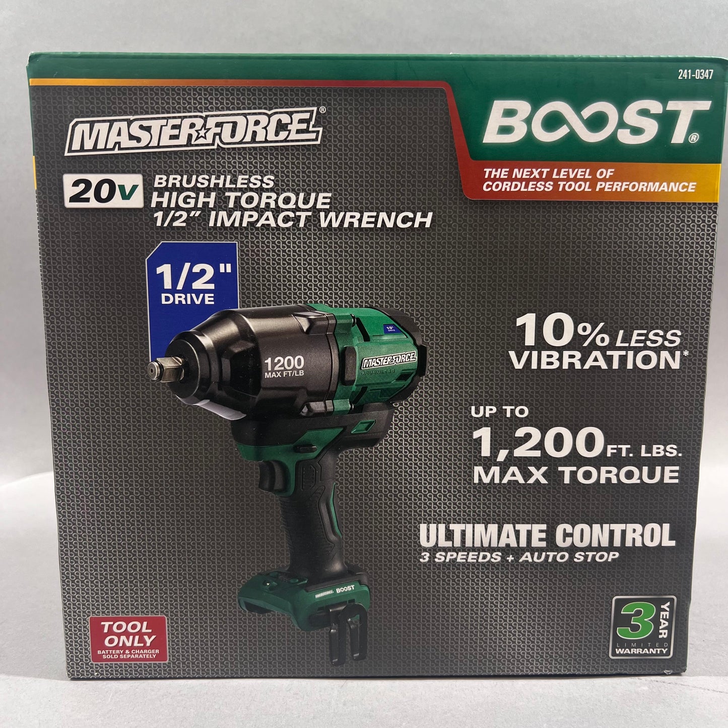 New MasterForce Brushless High Torque 1/2" Impact Wrench 