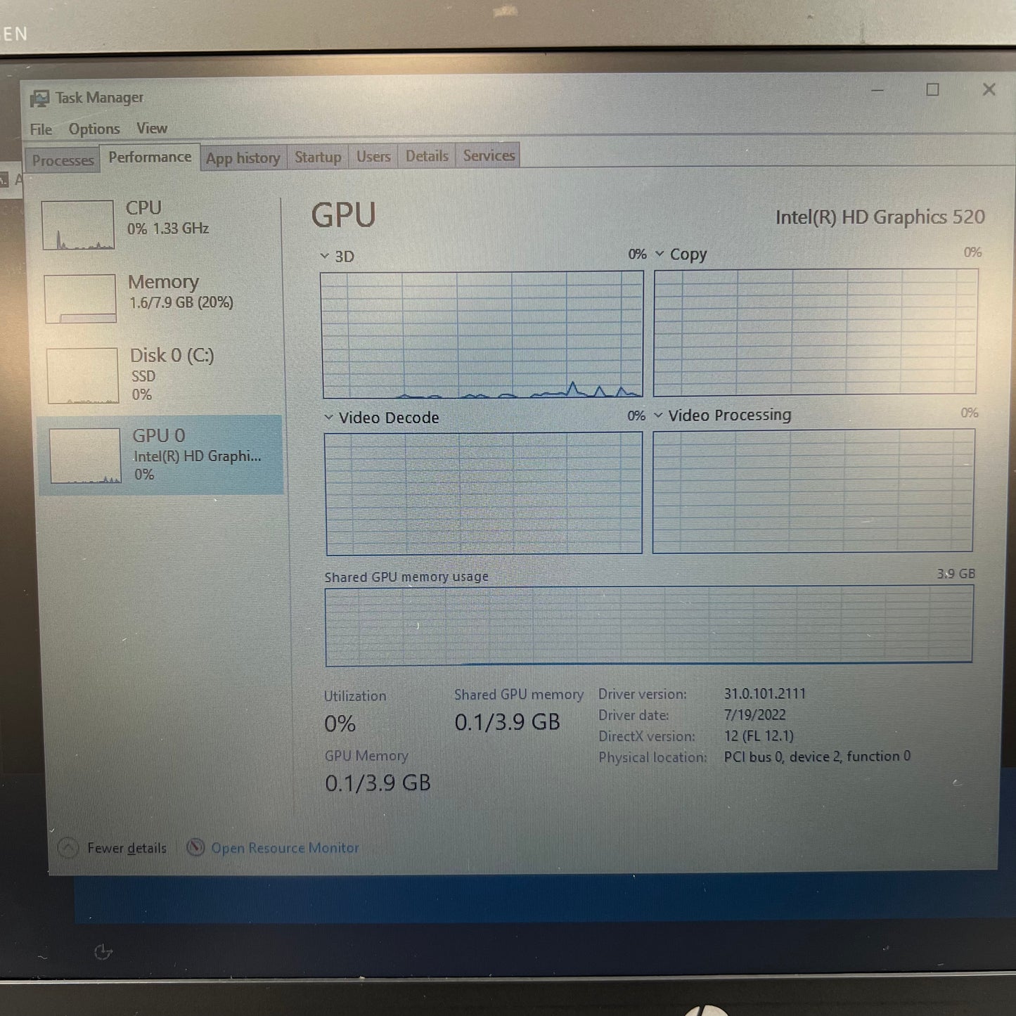 HP EliteBook 15.6" i5-6300U 2.4GHz 8GB RAM 256GB Intel Arc A370M