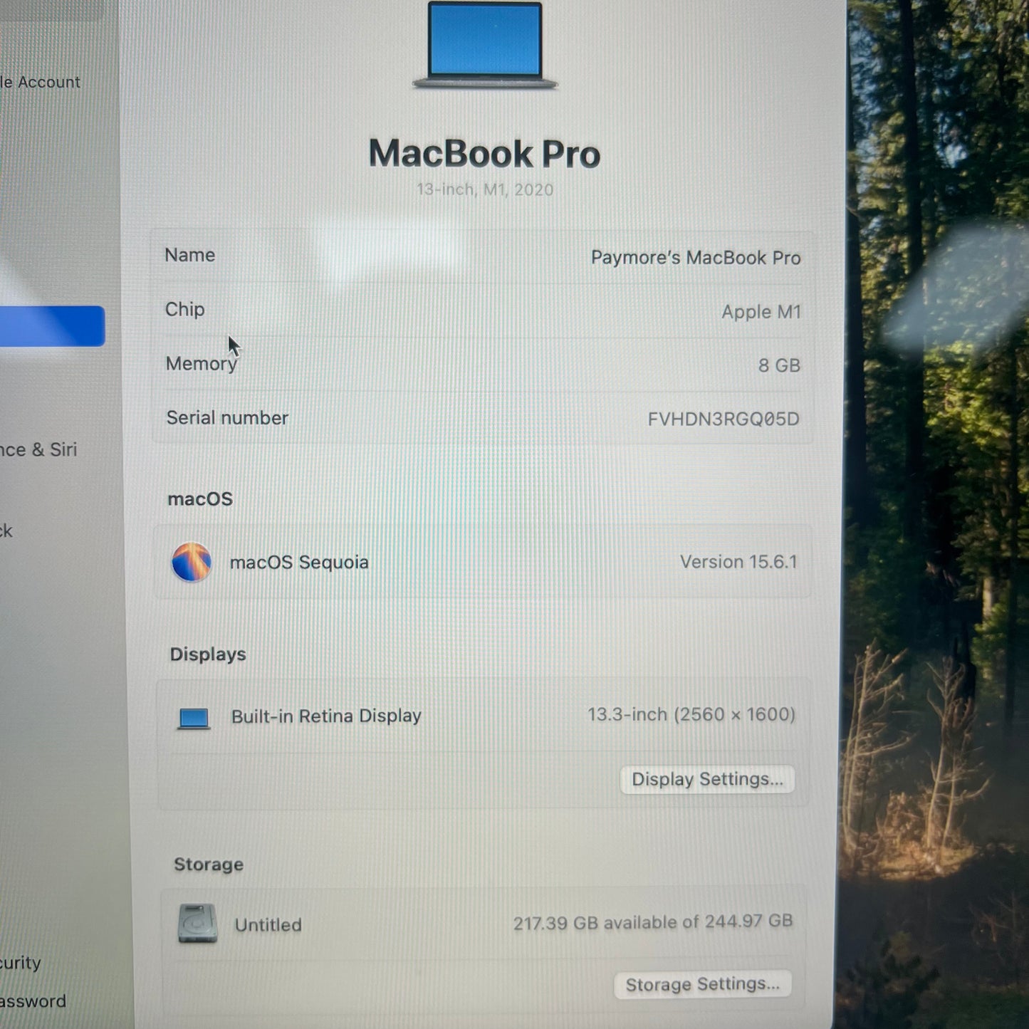 2020 Apple MacBook Pro 13.3" M1 3.2GHz 8GB RAM 256GB SSD Space Gray