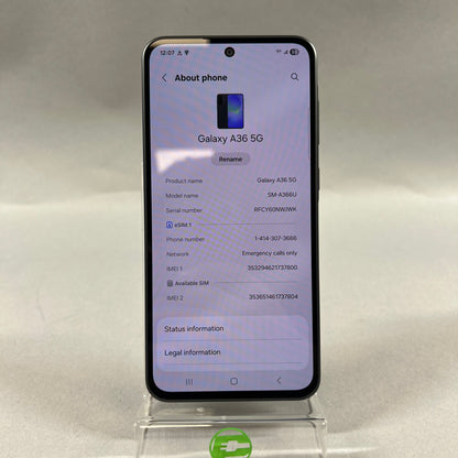 T-Mobile Samsung galaxy a36 5g 128GB SM-A366U Absolute Black