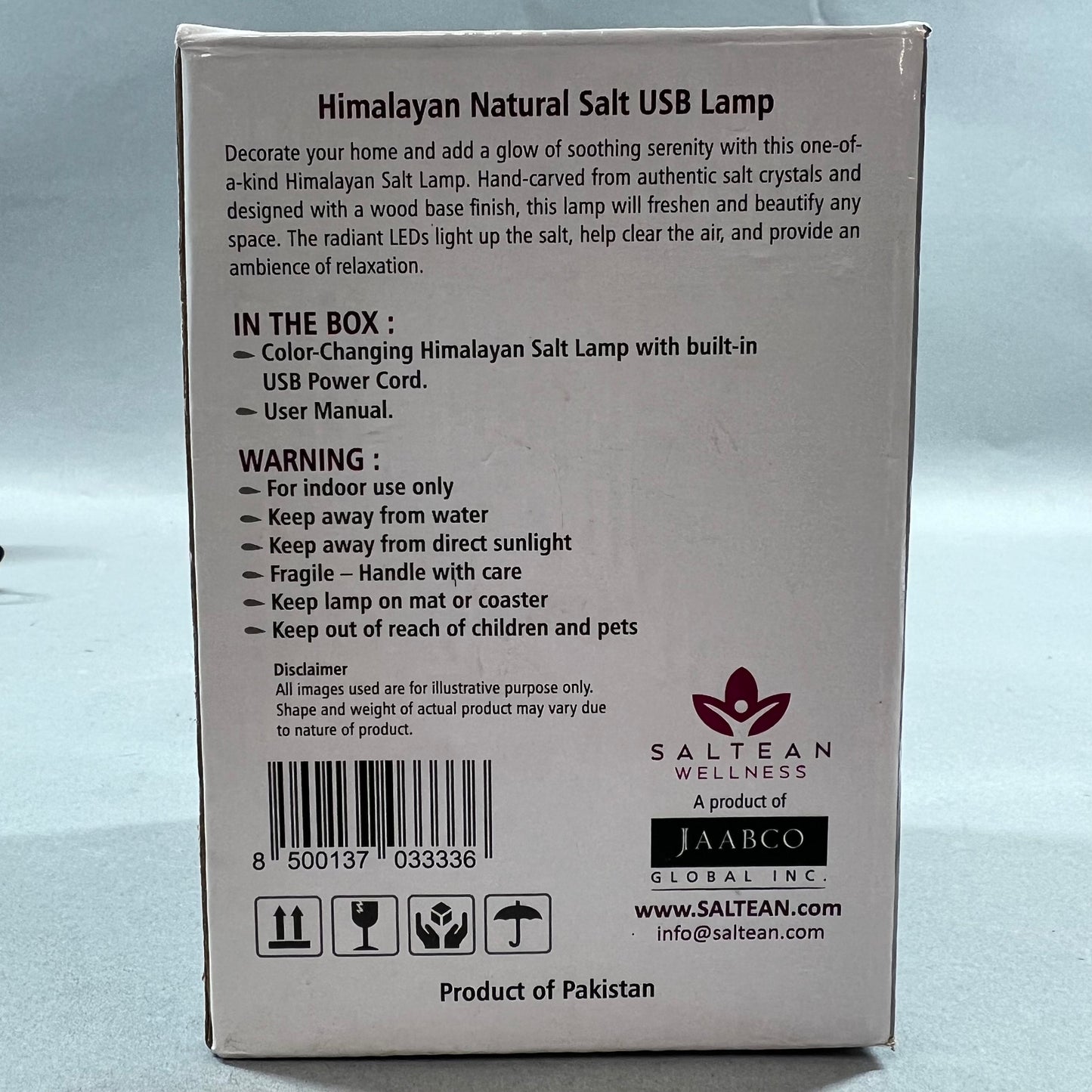 Open Box Saltean Color-Changing Himalayan Salt Lamp S-2100-M