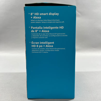 Open Box Amazon echo show 8 Smart Display with Alexa Black R85DD6