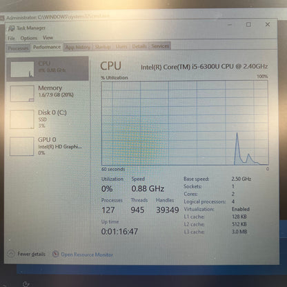 HP EliteBook 15.6" i5-6300U 2.4GHz 8GB RAM 256GB Intel Arc A370M