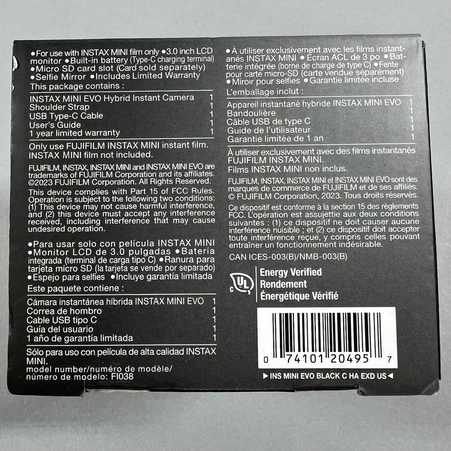 New fujifilm instax mini evo Hybrid Instant Camera F1038