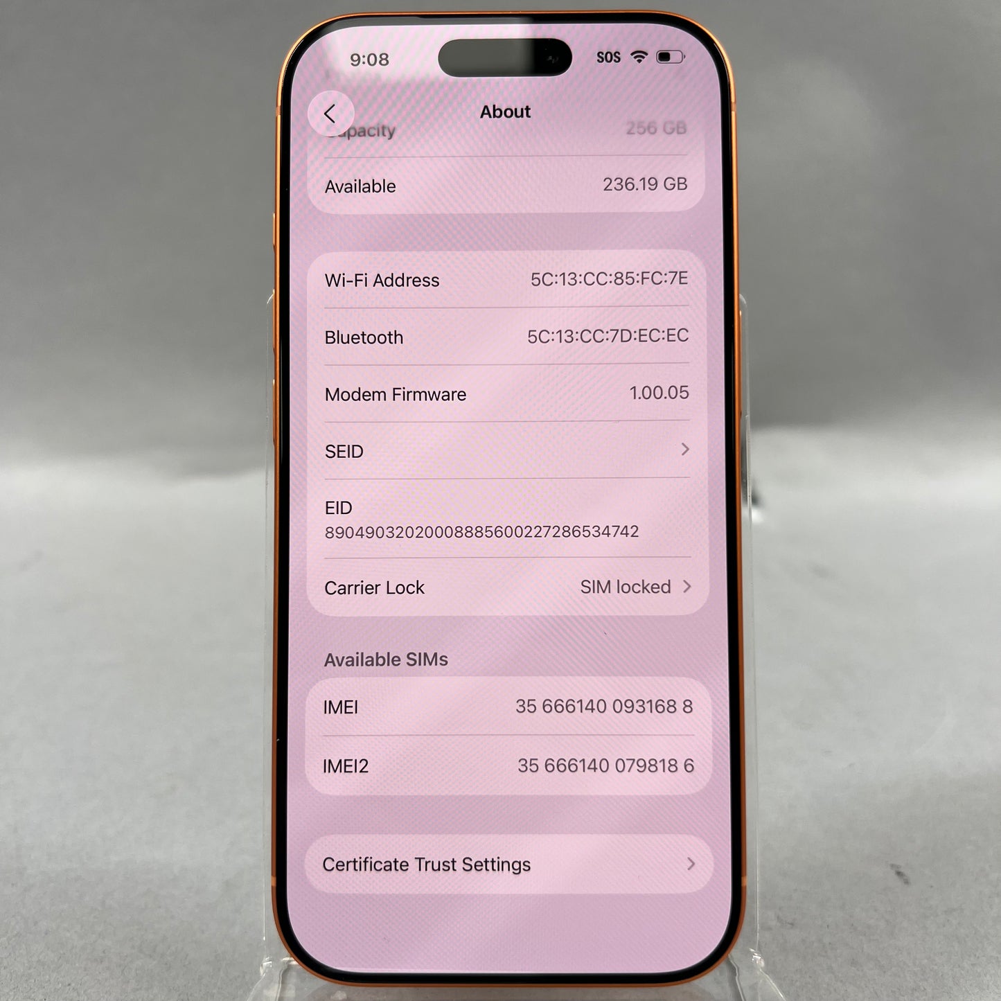 Flawless AT&T Apple iPhone 17 Pro 256GB Bad IMEI 356661400931688