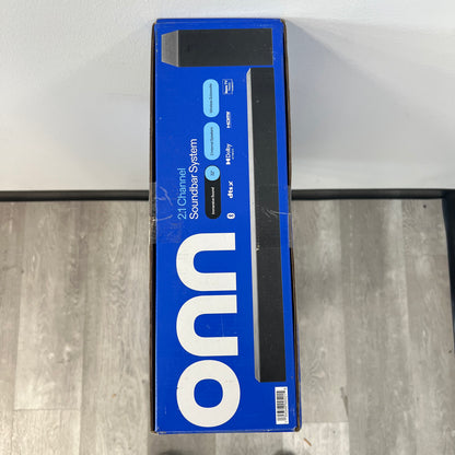 New onn 2.1 Channel Sound Bar/Subwoofer Surround Speakers Pair & Center Black