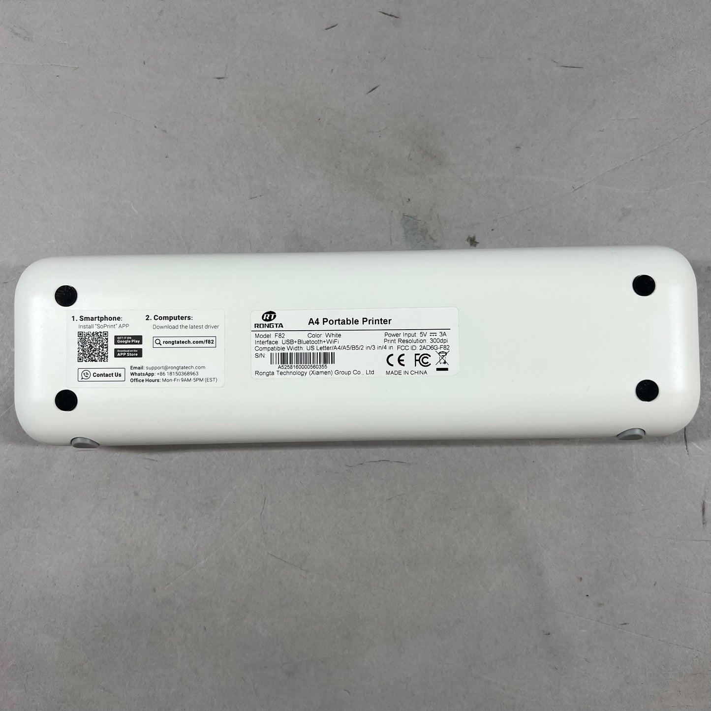 Rongta A4 Portable Thermal Printer F82