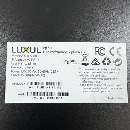 Luxul Epic 5 Wireless Access Point ABR-5000