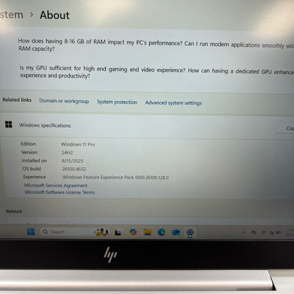 HP EliteBook  i5-8365U 1.6GHz 16GB RAM 250GB