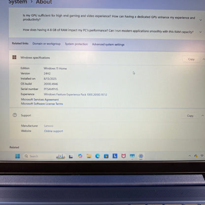 Lenovo IdeaPad i3-N305 1.8GHz 8GB RAM 256GB SSD